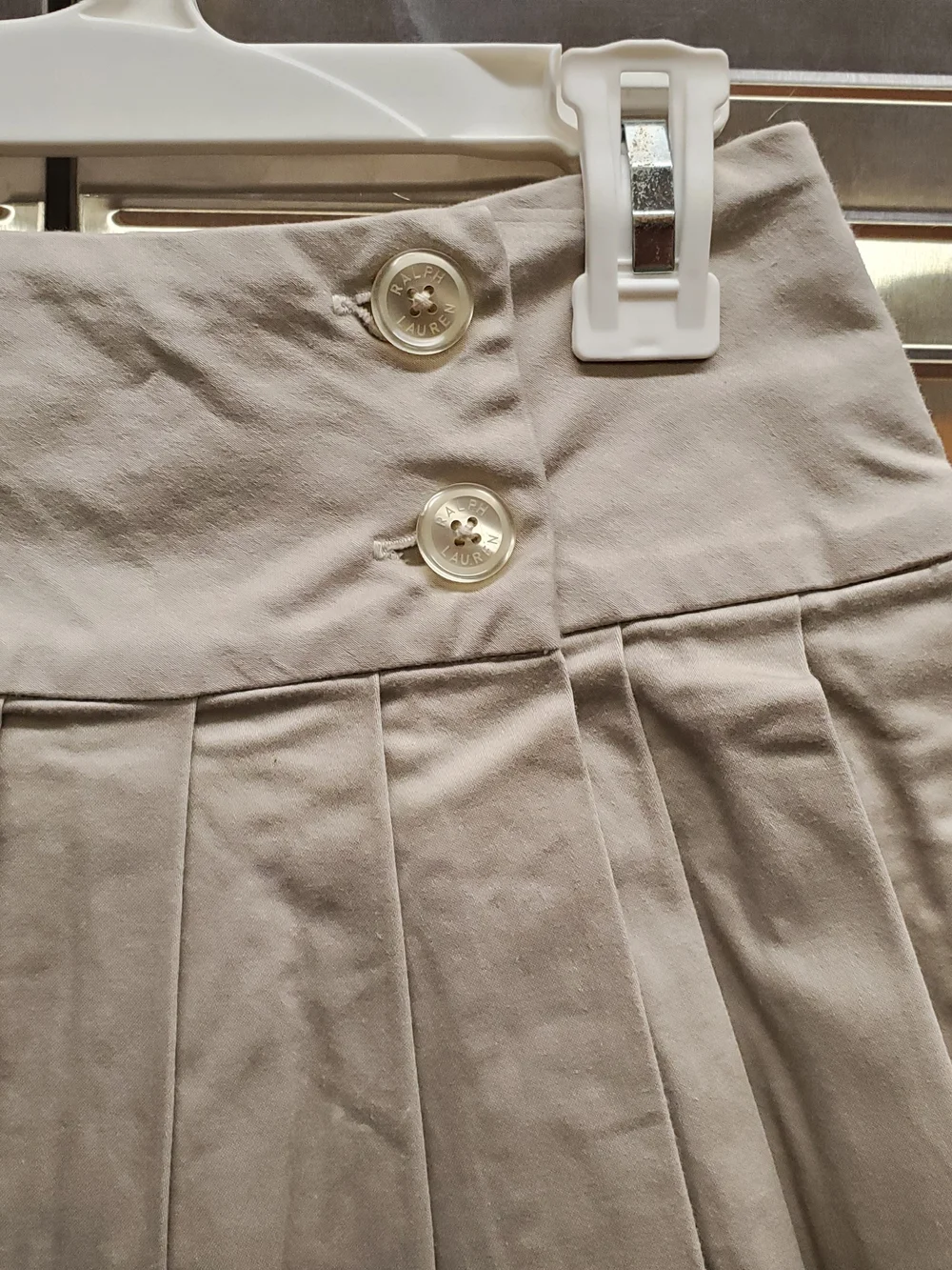 School Uniform Ralph Lauren Pleated Mini Skirt in Khaki